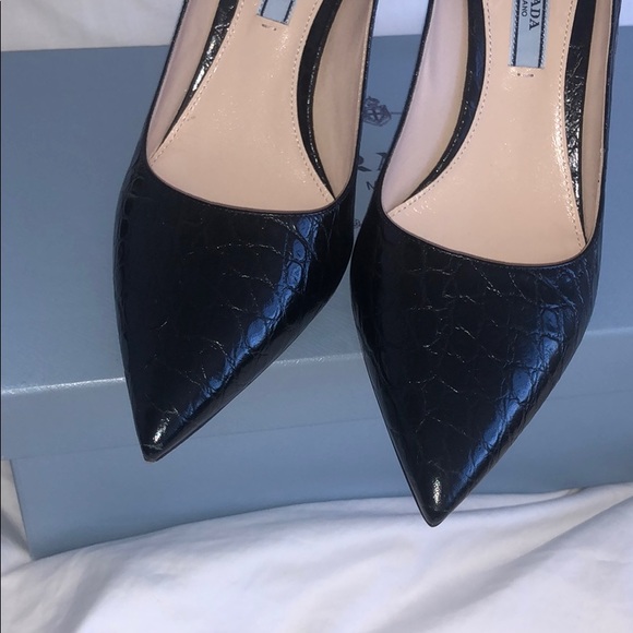 PRADA embossed leather heels 37.5 - Picture 4 of 8